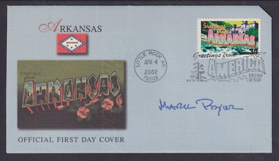 Mark Pryor (1963-), Arkansas Senator & A.G., signed Greetings From Arkansas FDC