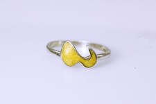 925 Sterling Silver Size 6 Yellow Free Form Shaped Ring 1.9 Grams RIN7689