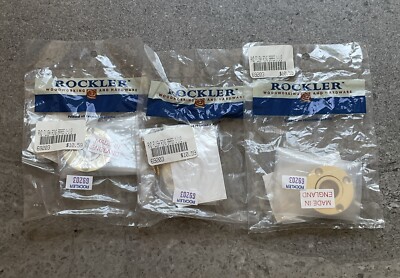 3 New Old Stock ROCKLER Brass Hardware Furniture Flush 1 1/2  Ring Pulls S2