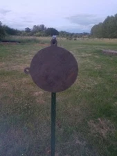 T post steel target hanger W/ 8 Inch 3/8 AR500 Gong