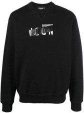 Felpa da uomo nera Dsquared Icon nastro taglia large prezzo speciale £359 #n8