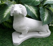Dachshund Dog Concrete Statue Garden Decor Pet Memorial Stone Grave Marker Gift