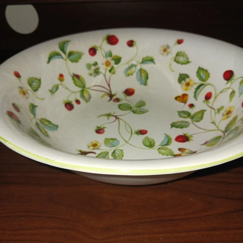 Vintage James Kent Old Foley Pottery Strawberry Serving Bowl 9.75"