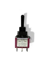 Switch Mini Toggle ON OFF ON Black with Black Knob  081382BK