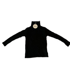 Arshiner Long Sleeve Turtleneck Sweatshirt Girls Size 4-5 Black Stretch Ribbed