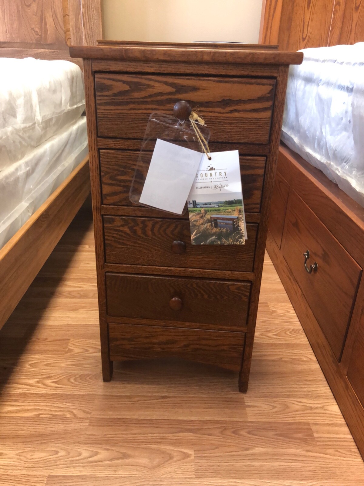 Amish Four Drawer Nightstand Shaker Hardware Solid Oak For Sale Online