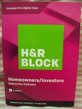 HR H&R Block Home Owners Investors Federal Only 2019 Tax Software Sealed New H R