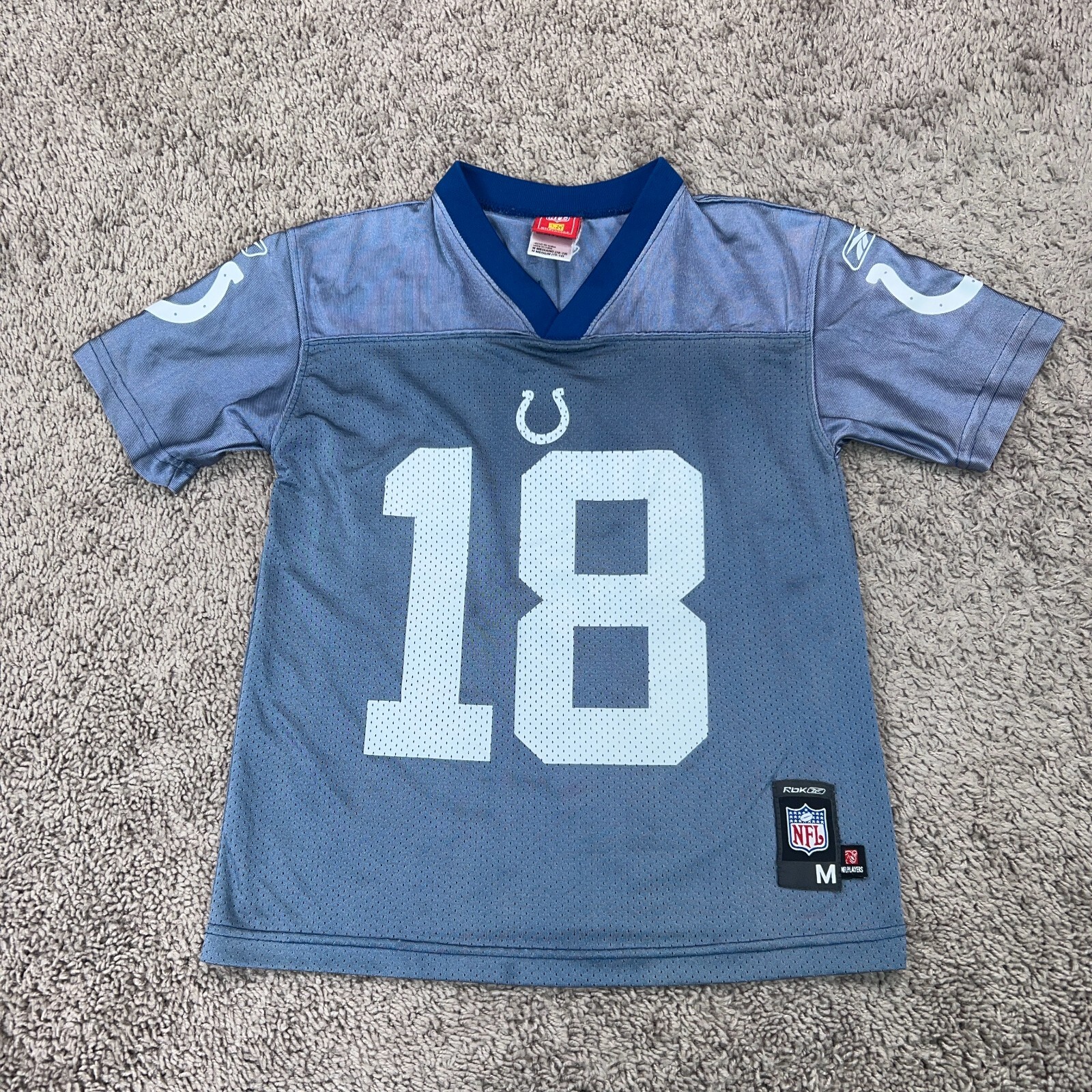 Indianapolis Colts Jersey Kids Medium Blue NFL Players Peyton Manning Football