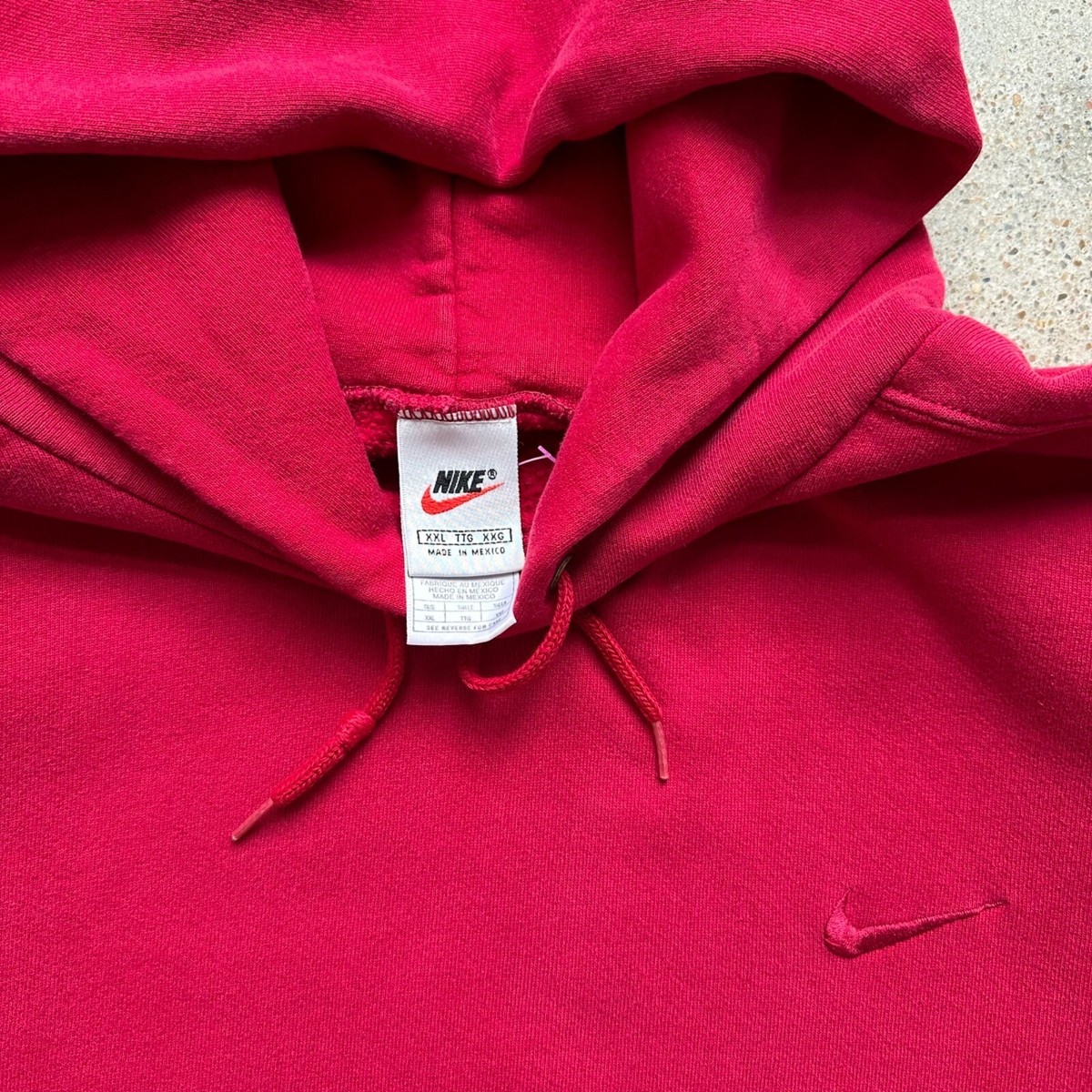 Vintage 90s Nike White Tag Tonal Red Swoosh Hoodie Sweatshirt | eBay