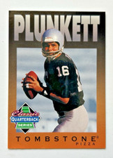 1995 TOMBSTONE PIZZA CLASSIC QUARTERBACK SERIES JIM PLUNKETT #8 OF 12