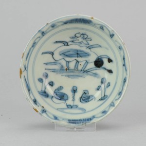 Antique Chinese 17th Porcelai Ko Sometsuke Bowl Ducks Wanli or Ming Tianqi China