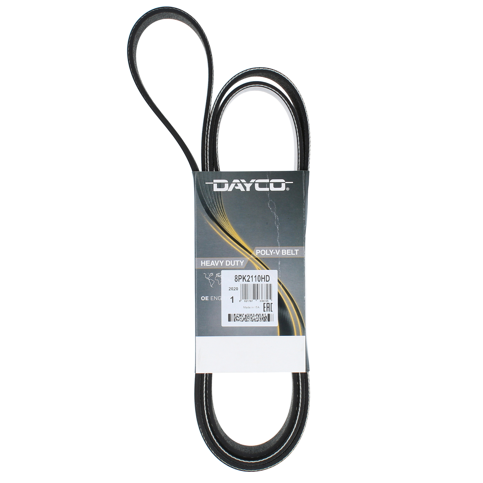 Cinghia Poly-V Dayco per Camion/Bus Freightliner Fl 60 / Fl 70 / M 2 8PK2110HD