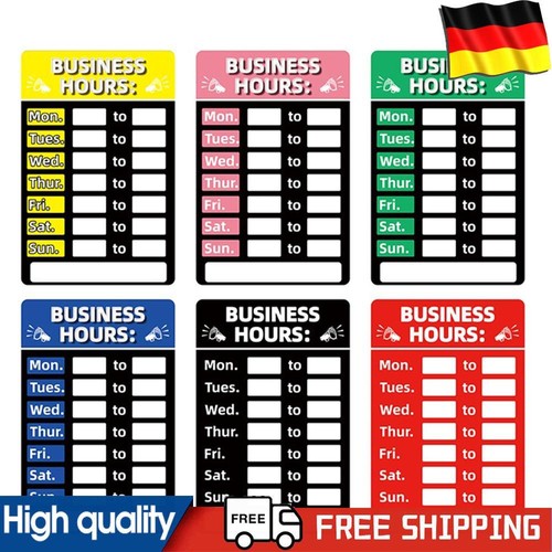 Business Hours Sign Adhesive Closed Open Stickers Rewritable for Office