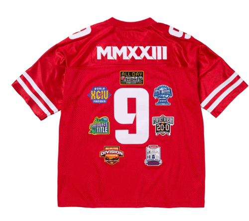 Supreme Championships Football Jersey (FW23) Red Size Large Embroidered Logo - Picture 6 of 9