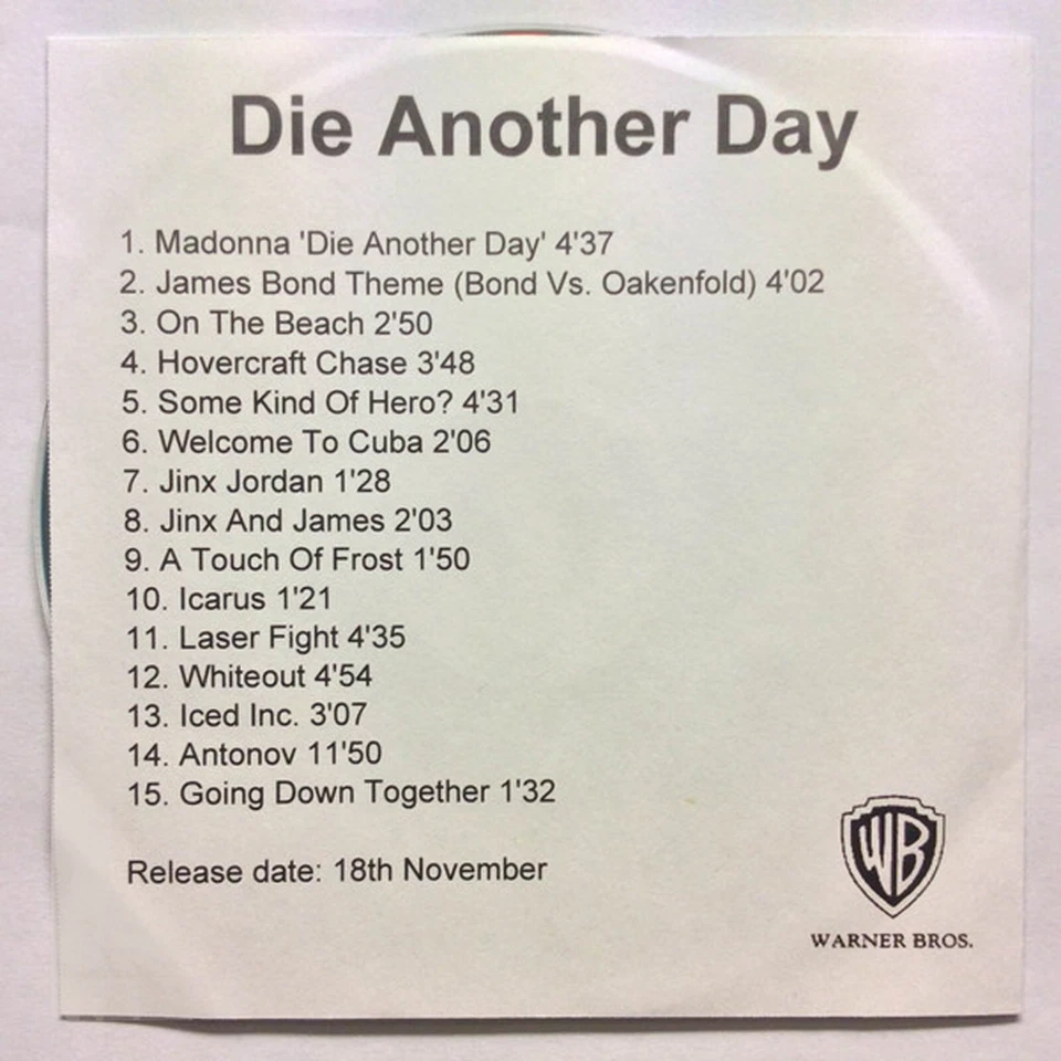 MADONNA CD Die Another Day - David Arnold Music From the Movie Soundtrack PROMO Foto 2 de 4