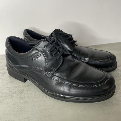 Ecco Black Leather Lace Up Mens Oxford Dress Shoes Size EU 42 US 8-8.5