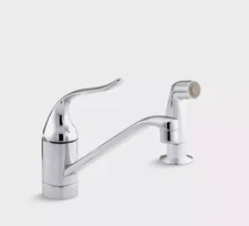 NEW KOHLER 15176-F-CP Coralais Two-Hole Kitchen Sink spout faucet Single Control