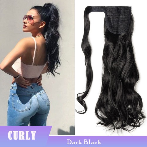 Thick Wavy Clip-in Ponytail Hair Extensions Real Soft Natural As Human Pony Tail - Picture 44 of 142