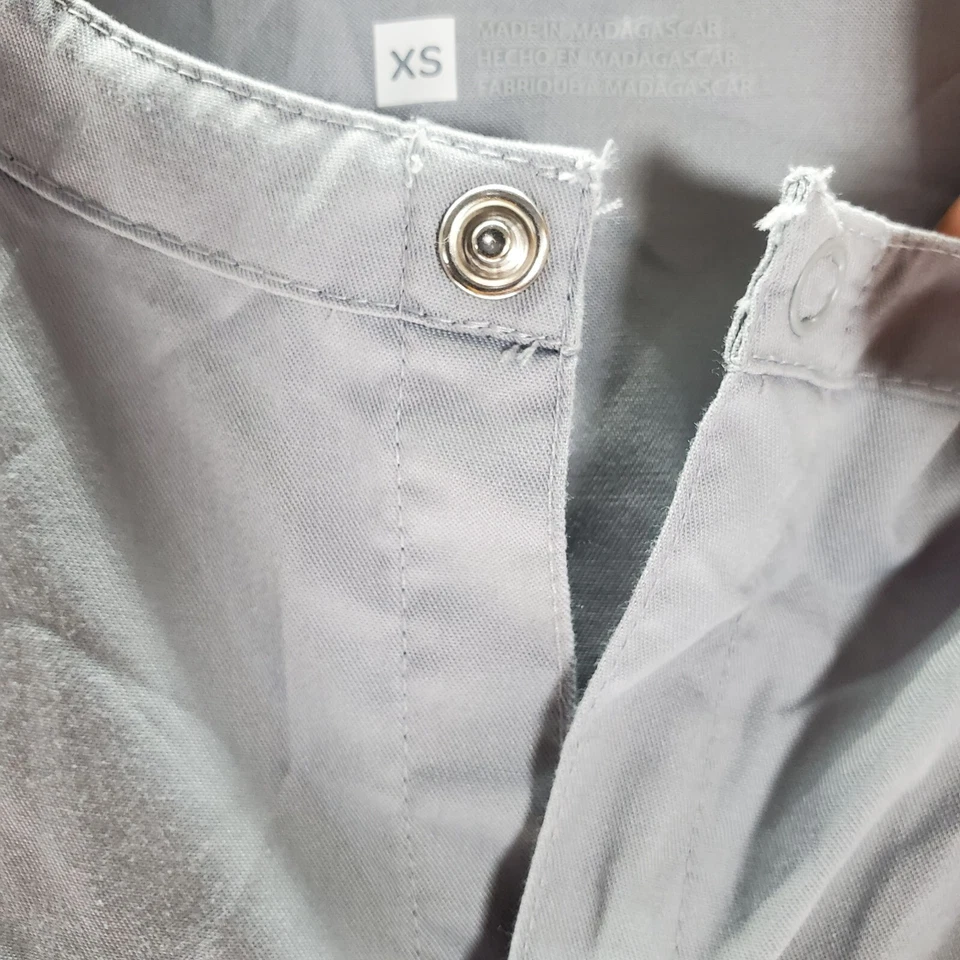WonderWink Women Scrub Top XS Gray Wonder Work Long Sleeve Snap Button Pockets - Image 3 of 4