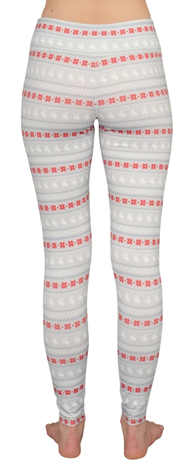 Leggings feos de Navidad para mujer de renos jorobados y copos de nieve Foto 3 de 4