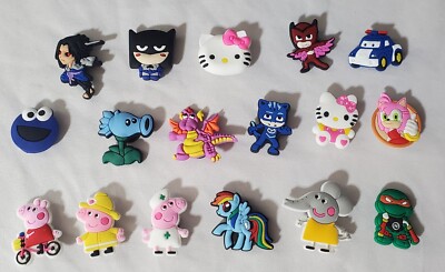 17 Croc Charms PCs Shoe Lot Different Charms Fit Jibbitz Crocs