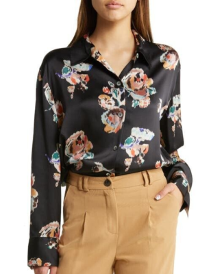 vince floral blouse