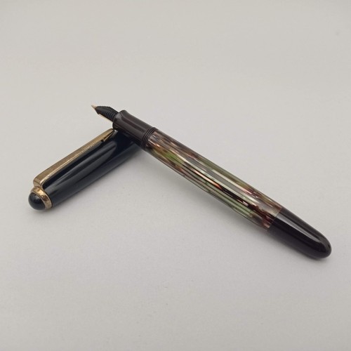 SENATOR Colorful Stripes Mother of Pearl Fountain Pen 14k F Nib Vintage 70s Rare - Picture 11 of 16