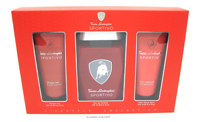 Lamborghini Sportivo 125 ml EdT + 100 ml Shower Gel + 100 ml Aftershave Balm