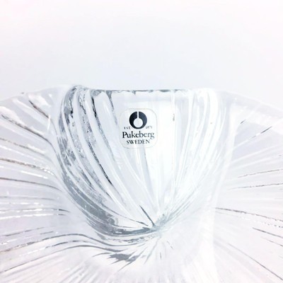 置物 Pukeberg Clam Shell Dish Eva Englund Mid-Century Pukeberg Glass Scallop Clam Shell Dish Eva Englund