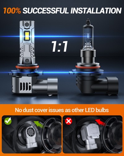SEALIGHT S2S 9006/HB4 Low Beam 9005/HB3 High Beam 6500K LED Headlight Kit Bulbs - Foto 9 di 10