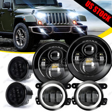 For Jeep Wrangler Jk 2007-2018 Combo Dot 7 Led Headlights Turn Fog Lights Kits
