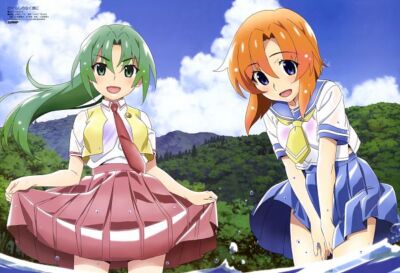 Anime higurashi no naku koro ni gou ryuuguu rena Stitched Gaming Mat Desk