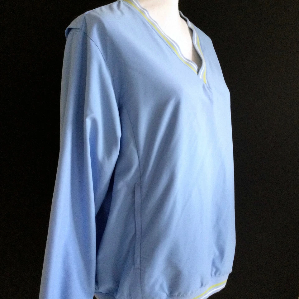 Chaqueta Pullover para Mujer Liz Golf Azul Wind Breaker, Ventilada, Bolsillos Talla L Foto 3 de 4