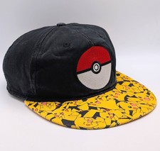 Pokemon Pikachu Pokeball Snapback Cap Hat Youth Kids OSFM Adjustable