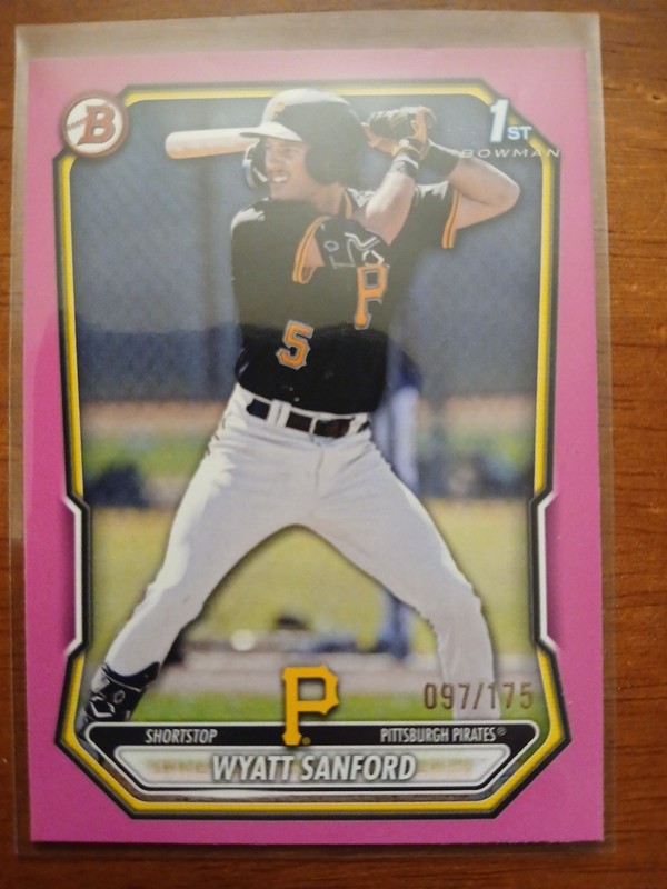 2026 Topps Bowman Wyatt Sanford #BP-66 1st Bowman Pink Parallel 097/175