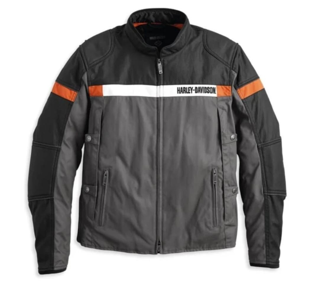 Harley-Davidson Men's Black Leather Jacket Cowhide Biker Motorcycle Riding Coat