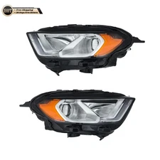 Silscvtt Headlights For Ford EcoSport 18-23 Halogen Chrome W/LED DRL Left+Right