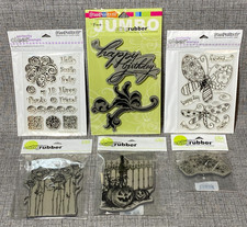 NEW Stampendous Rubber Cling Stamps Birthday Halloween Flowers Lot Of 6 NIP