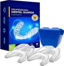 Professional Dental Guards 2 Sizes Pack of 4 Guards to Custom Fit