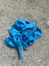 10 x blue paw print balloons