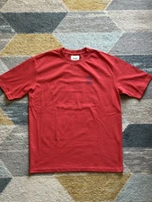 Drakes London Men’s Red Archer Crew Neck Tee Shirt Size 40/Med EUC