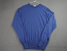 Peter Millar Sweater Mens Extra Large Light Blue Merino Wool Silk Crown Pullover