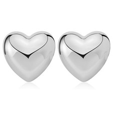 Silver Small Heart Stud Earrings for Women Love Heart Dainty Earrings Fashion Je