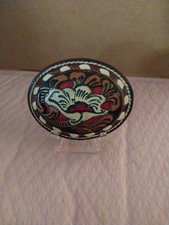 Vintage Leather Tony Lama   7 11 Belt Buckle Excellent Condition Oval Women's