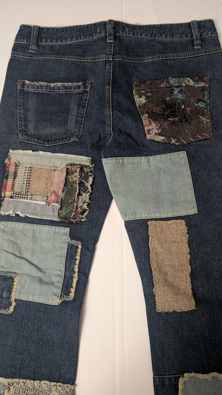 Free People Distressed Multi Pattern Patch Jeans … - image 6