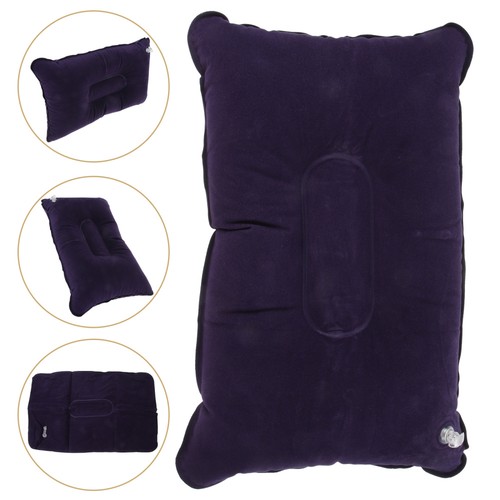 Almohada inflable al aire libre almohadas de campamento autoinflables flocadas lumbares - Imagen 2 de 12