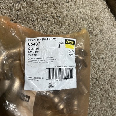 PROPRESS/VIEGA 85497  3/4''X3/4'' P X FPT (QUANTITY Of 10) TOTAL FITTINGS NEW.