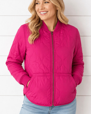 Thread & Supply pink quilted cropped bomber jacket xsmall