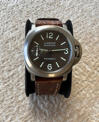 Panerai PAM 00118 Luminor Marina Titanium Tobacco Dial 44mm with Box/ receipt