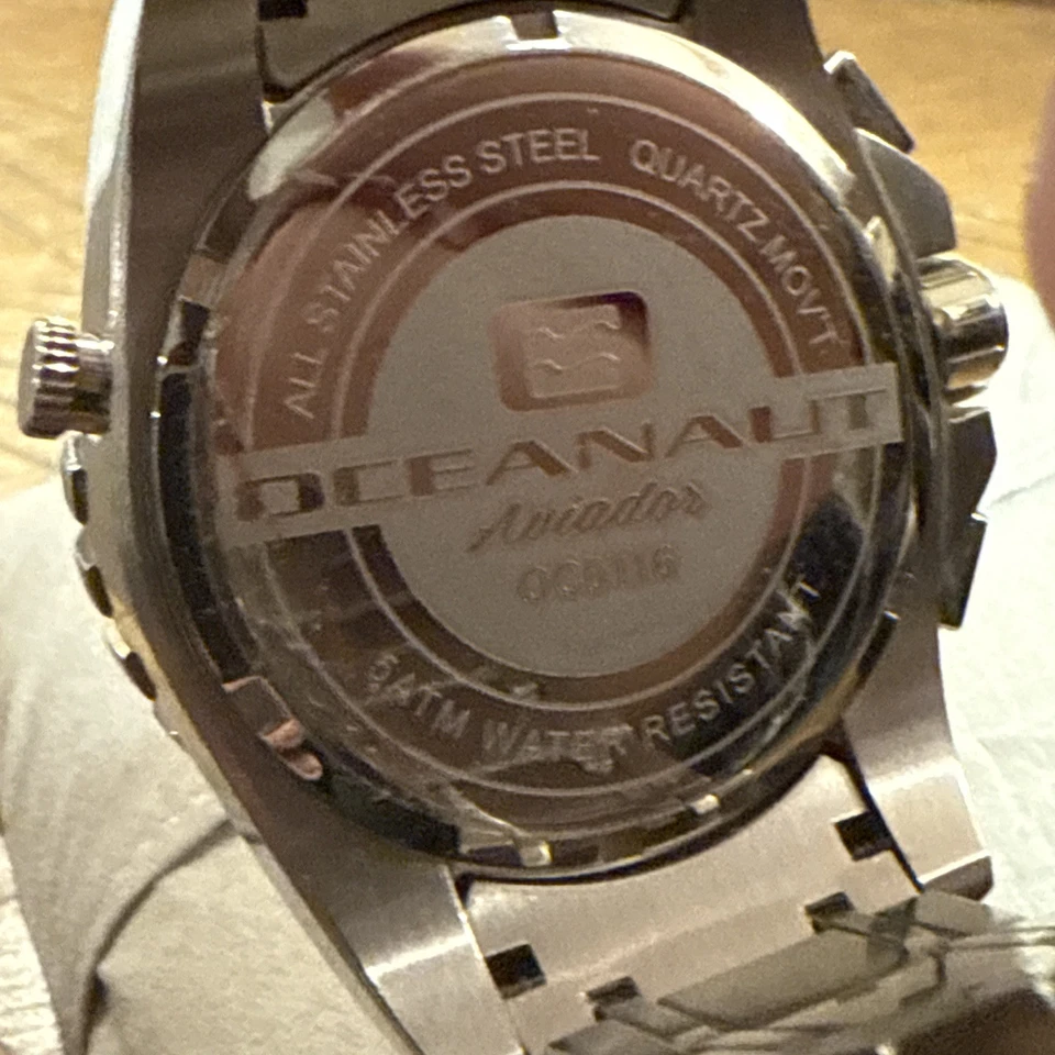 Oceanaut Aviador Orange Pilot Chronograph Date Watch — 第 4/4 张图片